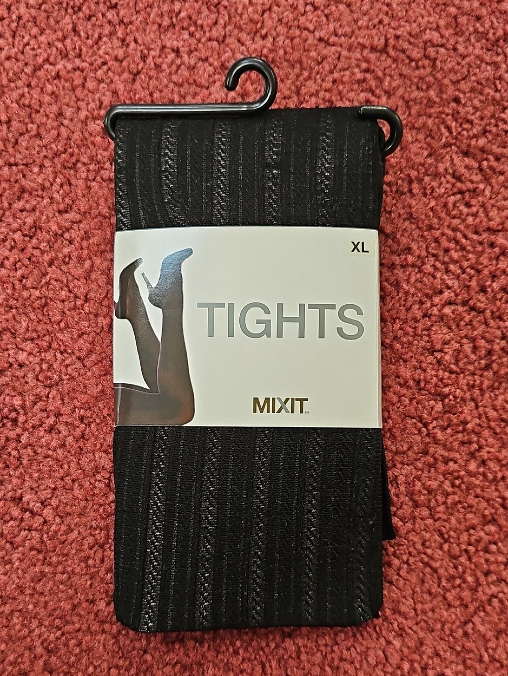 Mixit Black Ribbed Tights - XL